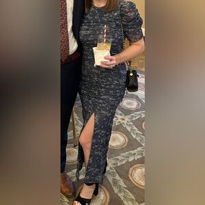 Free People Navy Patterned Formal Dress